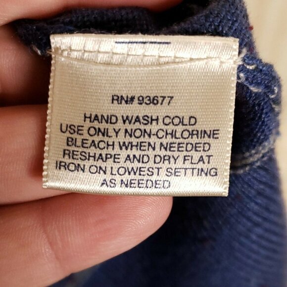 St. John's Bay Mens Blue White Stripe Crew Neck Sweater Large - Picture 5 of 5